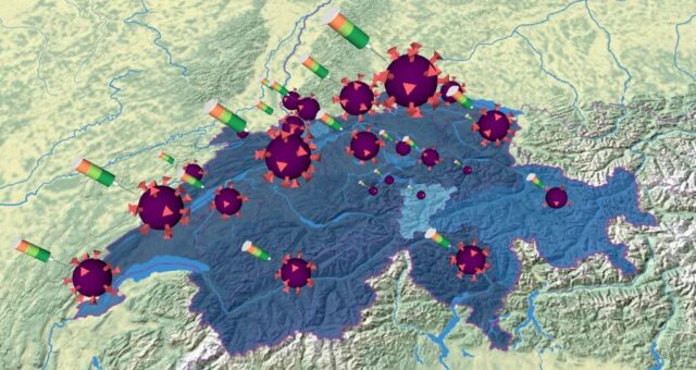 3D Covid Chart: Confirmed cases, deceased and vaccinated persons