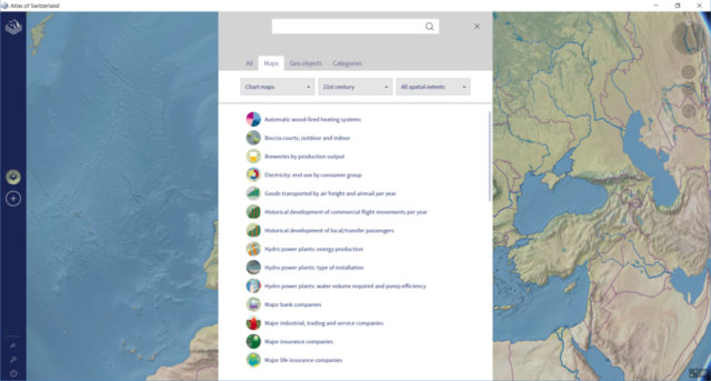 Atlas of Switzerland – online: Advanced Search